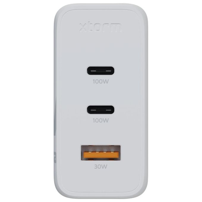 Xtorm XEC100 GaN2 Ultra Caricabatterie da Muro 100W 3 Porte 2x USB-C PD USB-A Quick Charge 3.0 colore Bianco
