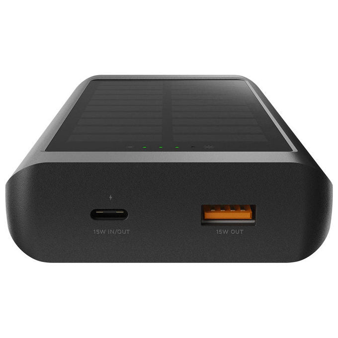 Xtorm XG2S101 Go2 Power Bank Solare 10000mAh 15W FastCharge USB-C USB-A con Torcia e Moschettone colore Nero