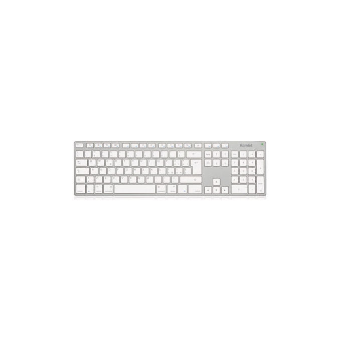 Hamlet, Tastiera Multimediale USB per Mac, Adattatore USB-C-USB-A, Layout Italiano, Alluminio