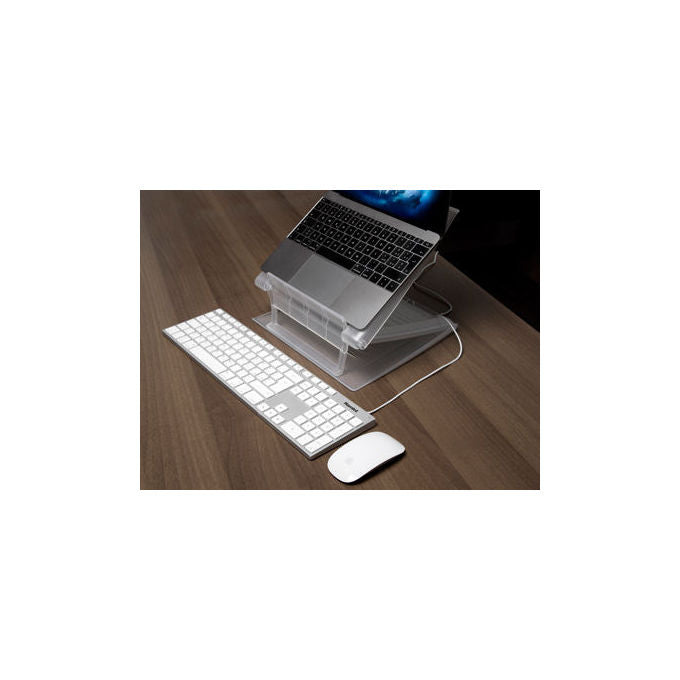Hamlet, Tastiera Multimediale USB per Mac, Adattatore USB-C-USB-A, Layout Italiano, Alluminio