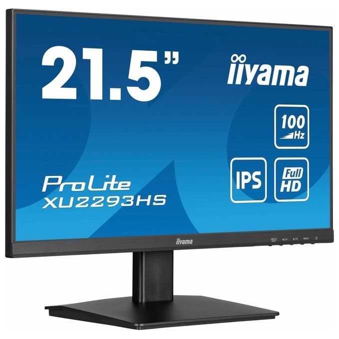 Iiyama ProLite XU2293HS-B6 monitor pc 21,5 pollici, Full HD IPS, 100Hz, 1ms, borderless, HDMI, DisplayPort, nero