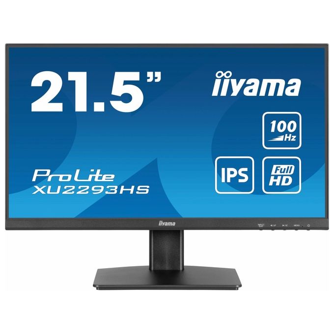 Iiyama ProLite XU2293HS-B6 monitor pc 21,5 pollici, Full HD IPS, 100Hz, 1ms, borderless, HDMI, DisplayPort, nero