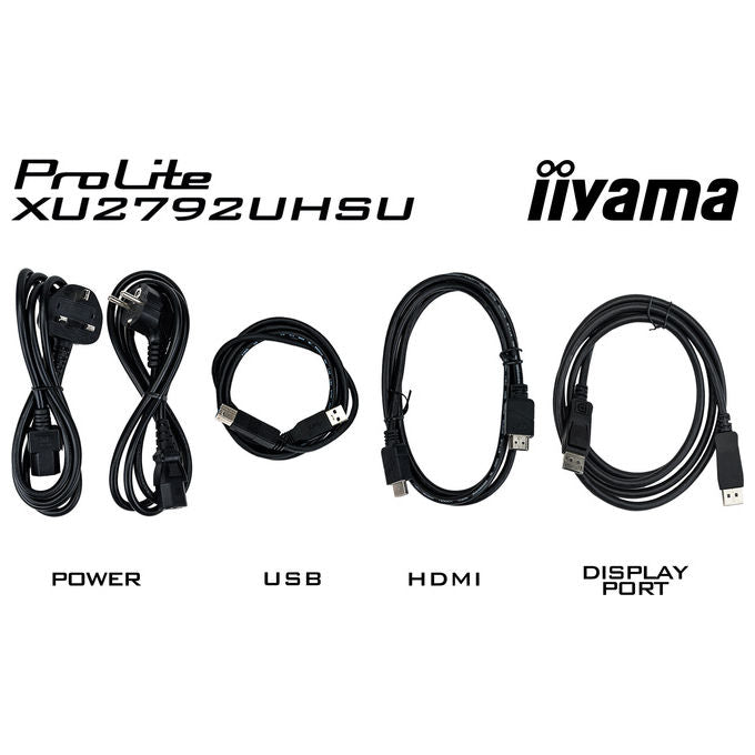 Iiyama ProLite XU2792UHSU-B6 monitor 27 pollici, 4K UHD IPS, 3840x2160, 350 cd-m², hub USB, DisplayPort, HDMI, nero