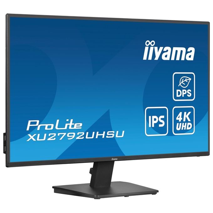 Iiyama ProLite XU2792UHSU-B6 monitor 27 pollici, 4K UHD IPS, 3840x2160, 350 cd-m², hub USB, DisplayPort, HDMI, nero
