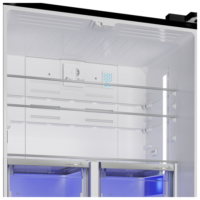 Grundig GQN21235GBN Frigorifero 4 Porte 530 L 182 cm Classe F 39 dB Total No Frost FullFresh+ IonFresh (182x90.8x70.5 cm) colore Nero