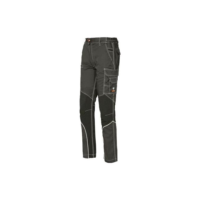 Issaline 8830B Extreme Pantaloni da Lavoro Stretch Inserti Antiabrasione Dettagli Riflettenti 9 Tasche colore Grigio Chiaro