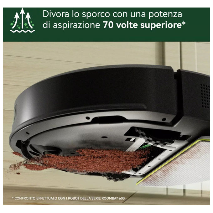 IRobot Y311 Roomba 105 Combo Robot aspirapolvere LiDAR 0,4 L autonomia 120 min Wi-Fi app lavapavimenti 7000 Pa colore Nero