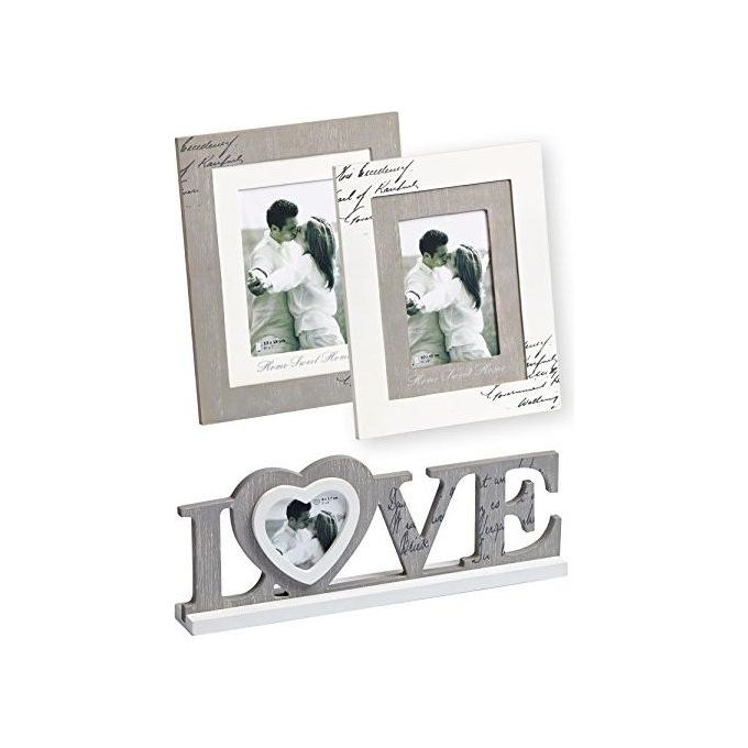 Walther Love Cornice Portafoto con Scritta 8x77cm in Legno Grigio