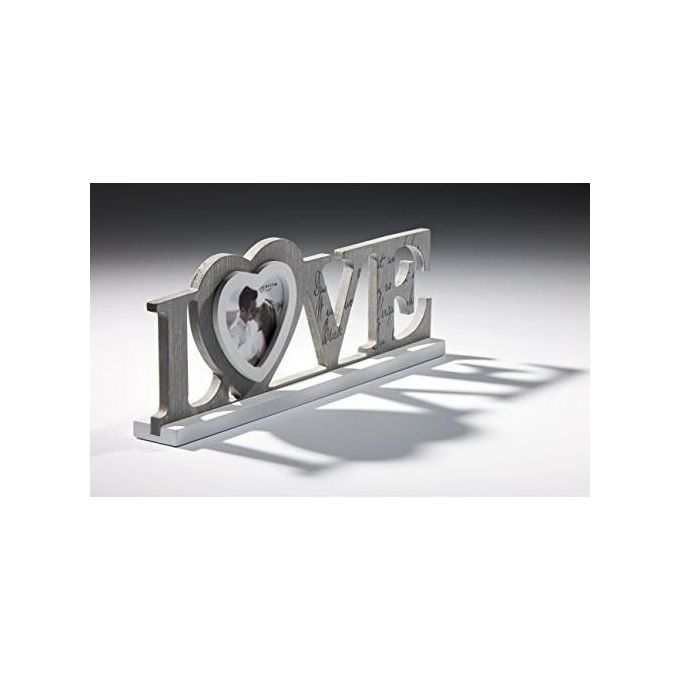 Walther Love Cornice Portafoto con Scritta 8x77cm in Legno Grigio