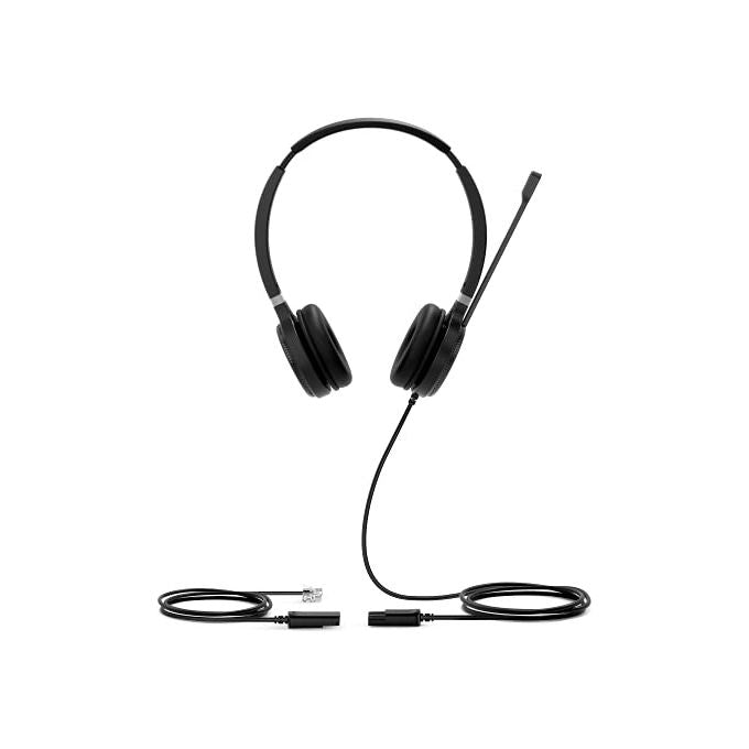 Yealink YHS36DUAL Auricolare Cablato A Padiglione Ufficio con Cancellazione del Rumore e Connessione QD a RJ9 colore Nero Argento