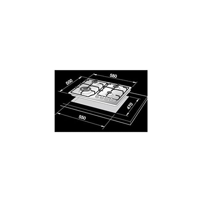 DeLonghi YNF 46 ASV Piano Cottura a Gas 4 Zone Griglie in piattina smaltata 58 cm Nero