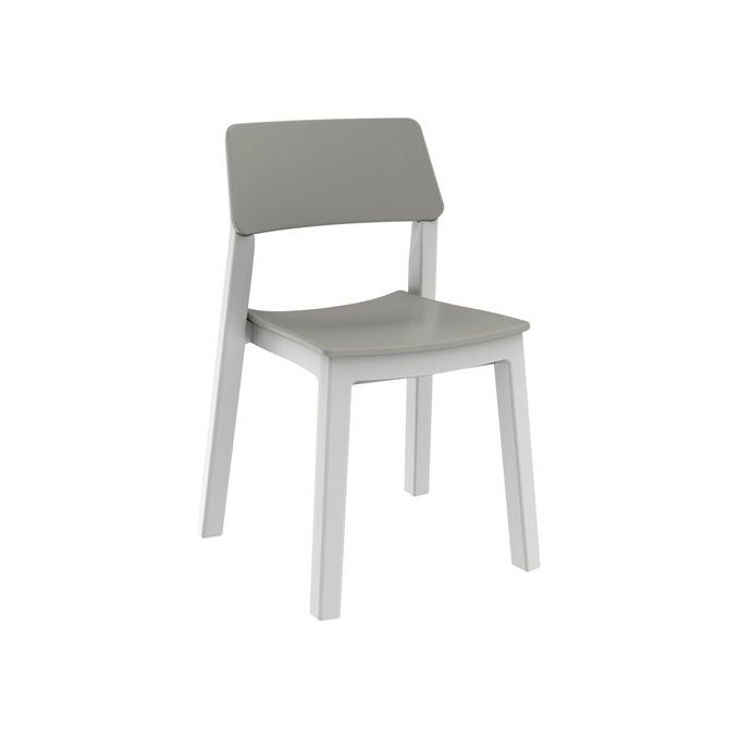 Toomax PM096027 Bistrot Italia Sedia da Esterno Polipropilene Riciclato Impilabile Piedi Regolabili colore Grigio Chiaro