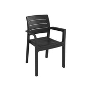 Toomax Z0969SAA04100 Recanati Sedia da Esterno con Braccioli Plastica Riciclata Effetto Rattan Impilabile 110 Kg colore Antracite