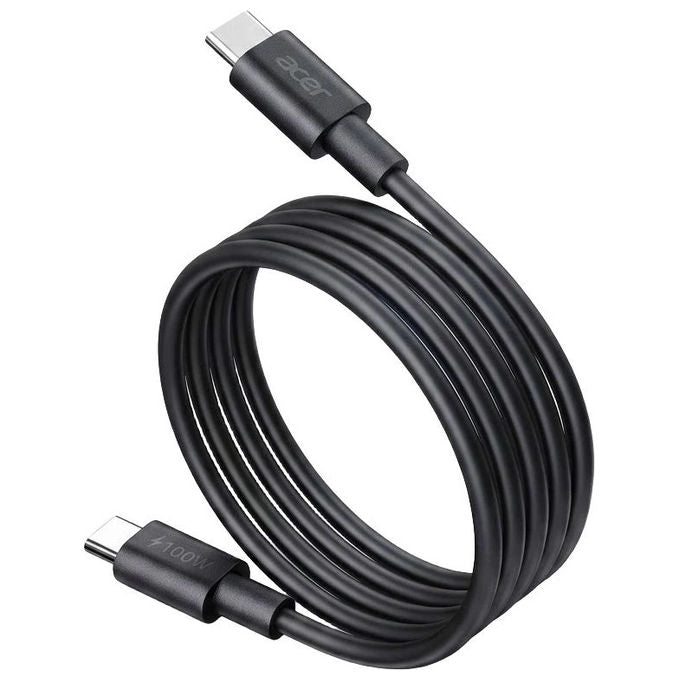 Acer ZL.ADTCC.00L Caricatore Universale 100W GaN 3 Porte USB-C 1 Porta USB-A con Cavo 2 m colore Nero