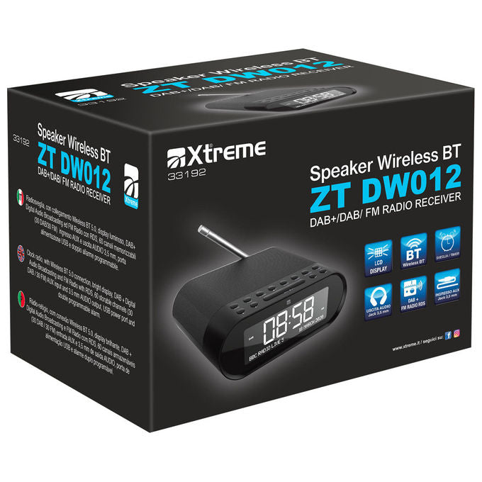 Xtreme Radiosveglia DAB-DAB+ Display LCD Nero