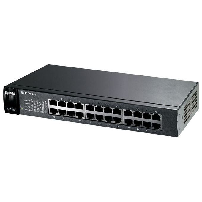 ZYXEL ES1100-24E-EU01F Switch Non Gestito 24 Porte Fast Ethernet 10-100 Mbps Stackabile Supporto Jumbo Frame colore Nero