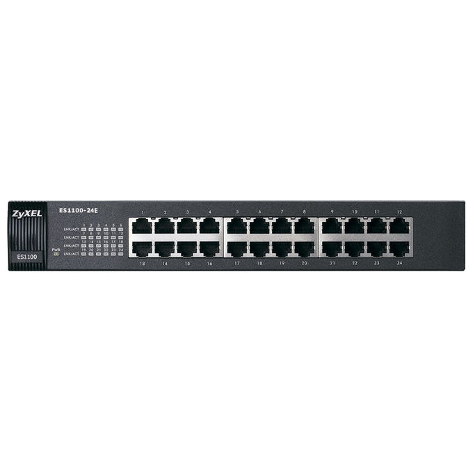 ZYXEL ES1100-24E-EU01F Switch Non Gestito 24 Porte Fast Ethernet 10-100 Mbps Stackabile Supporto Jumbo Frame colore Nero