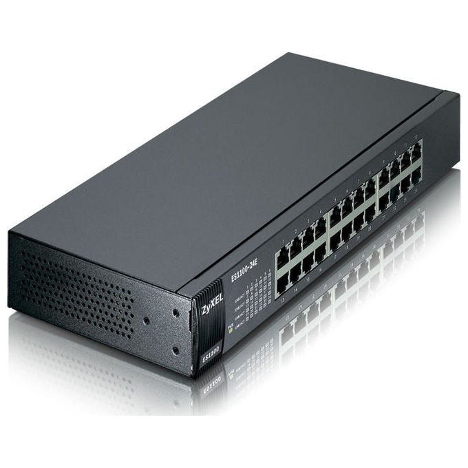 ZYXEL ES1100-24E-EU01F Switch Non Gestito 24 Porte Fast Ethernet 10-100 Mbps Stackabile Supporto Jumbo Frame colore Nero